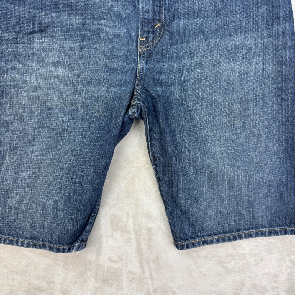 Levi 569 Shorts Mens 32x22 Blue Loose Straight Denim 11" Baggy Y2K Skater Jorts - Picture 3 of 13
